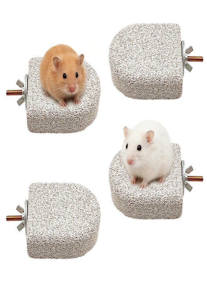 kathson 4PCS Hamster Climbing Ledge Platform, Hamster Lava Ledge, Pet Chewing GrindingToys Chinchillas Lava Block Toys Small Animals Cage Accessories for Guinea Pig, Squirrel, Gerbil, Bird - Image 1